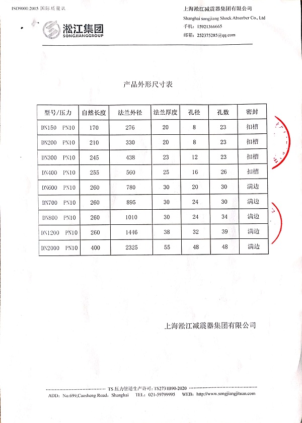 【南昌九龙湖污水处理厂】DN1200橡胶接头合同